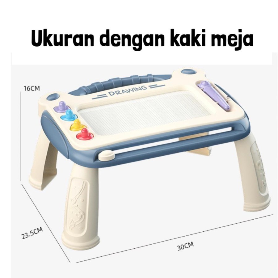 MAINAN EDUKASI MEJA MENGGAMBAR MINI DRAWING COLORFUL MAGNETIC PAINTING TABLE PORTABLE