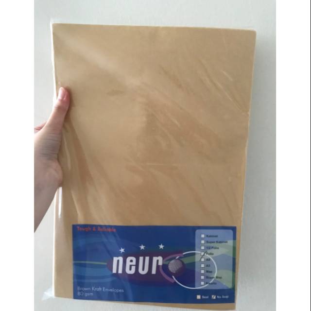 

Amplop cokelat ukuran folio no seal