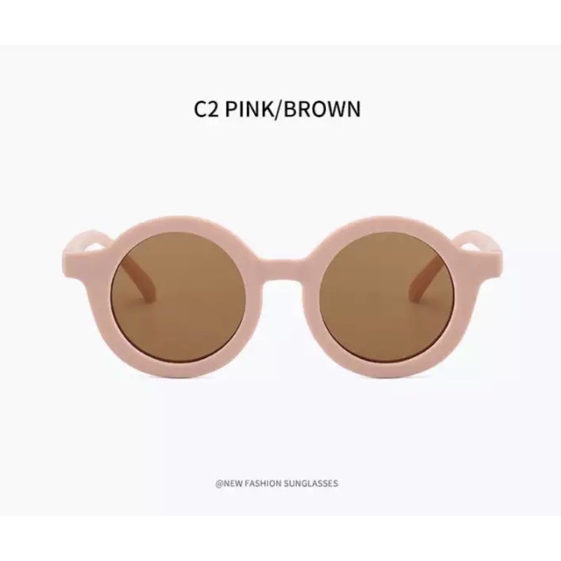 Kacamata Anak Sunglasses Baby Bayi Balita Baby Kids Cute Anti UV Ootd Fashion Anak Laki Cowok Perempuan Kacamata Gaya Anak Kacam,ata Fashion Anak-Pink
