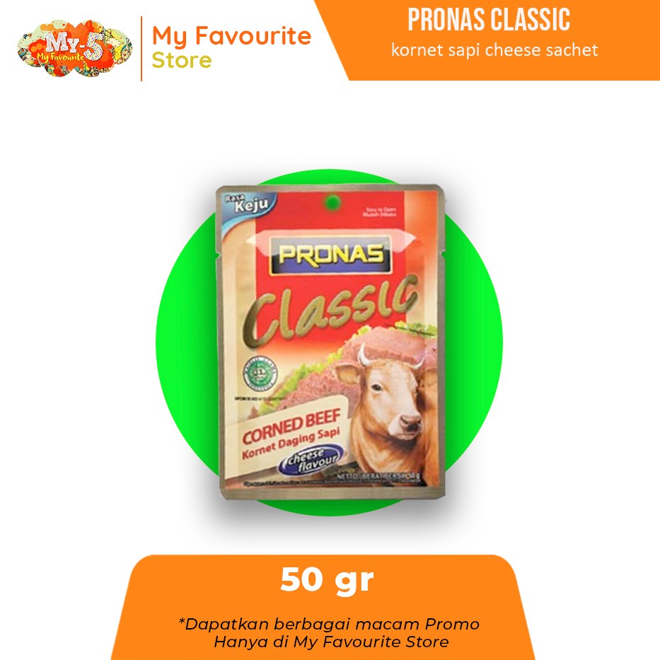 

Pronas Classic - Kornet Sapi Cheese Sachet 50 gr