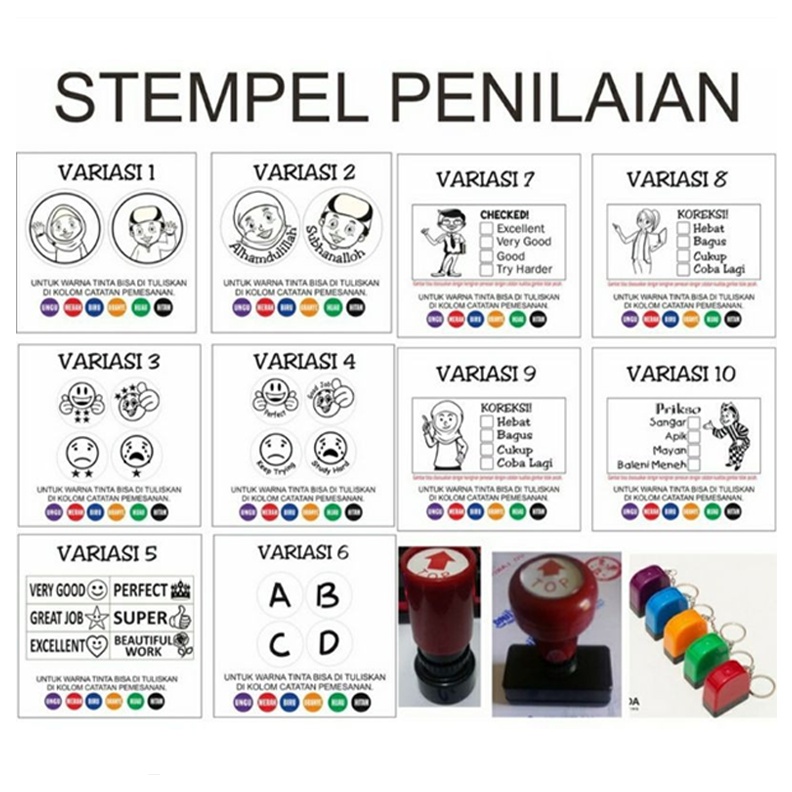 

Stempel Penilaian Anak PAUD TK SD Karakter Lucu & Keren