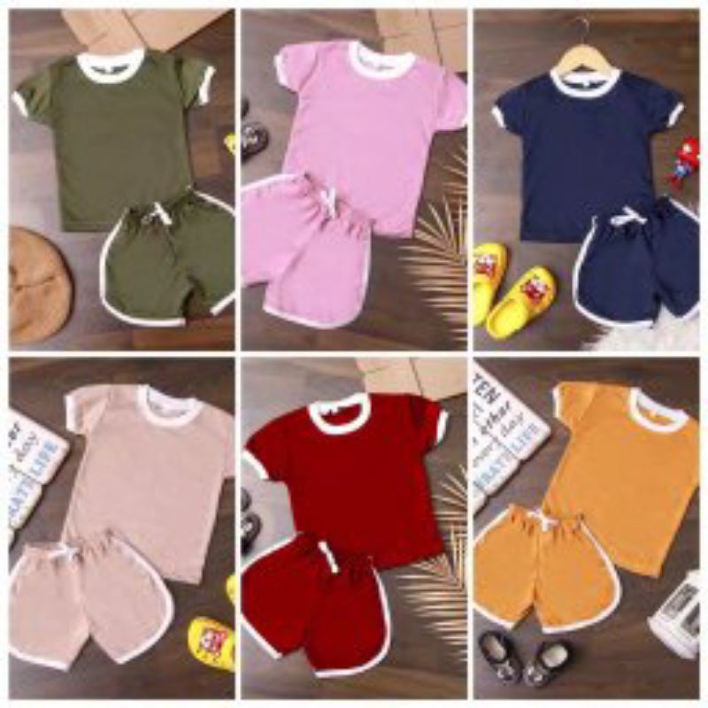 setcel setelan celana retro tie dye anak