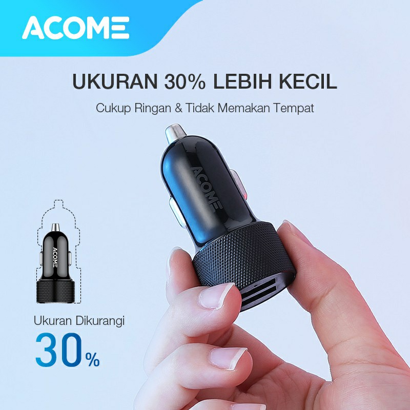 Car Charger Colokan Mobil Acome ACC03 Car Charger 3.4A 17W Fast Charging