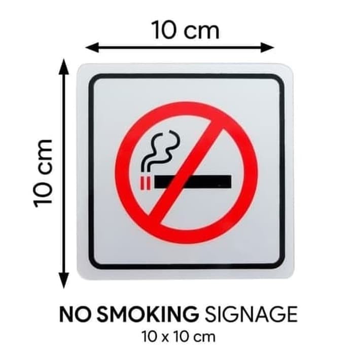 

SIGN LABEL SEMI PLAT NO SMOKING DILARANG MEROKOK 10X10CM