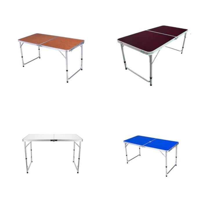 Meja Lipat Koper Hpl Alumunium / Meja Lipat Portable (Kaki Bulat) - Merah