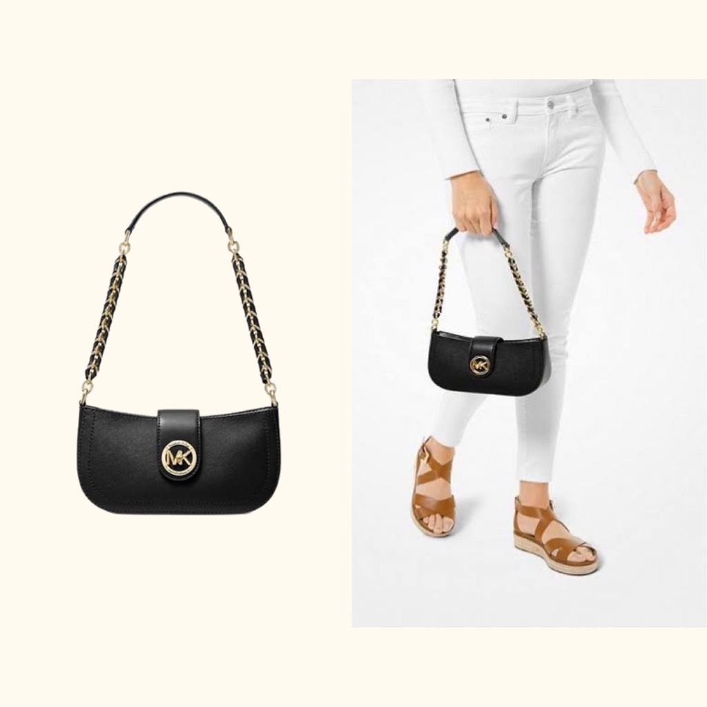 Michael Kors Carmen Extra-Small Logo Shoulder Bag - Black