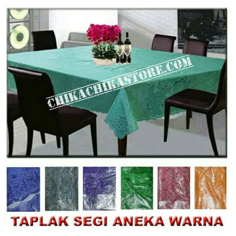 taplak meja makan segi persegi panjang 4-6 bangku kursi cover meja anti air