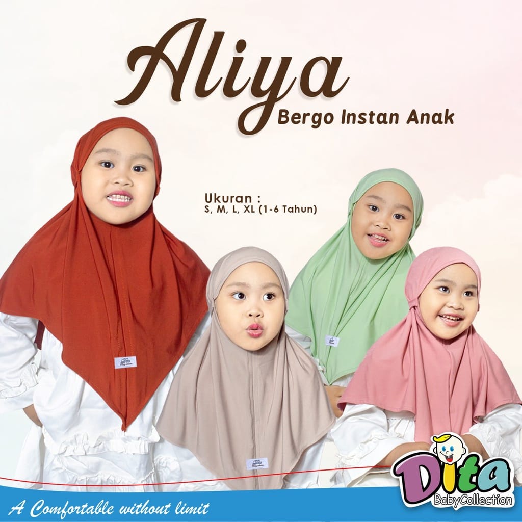 ALIYA BERGO Hijab Instant Bergo Anak Jersey Hijab Bergo Anak