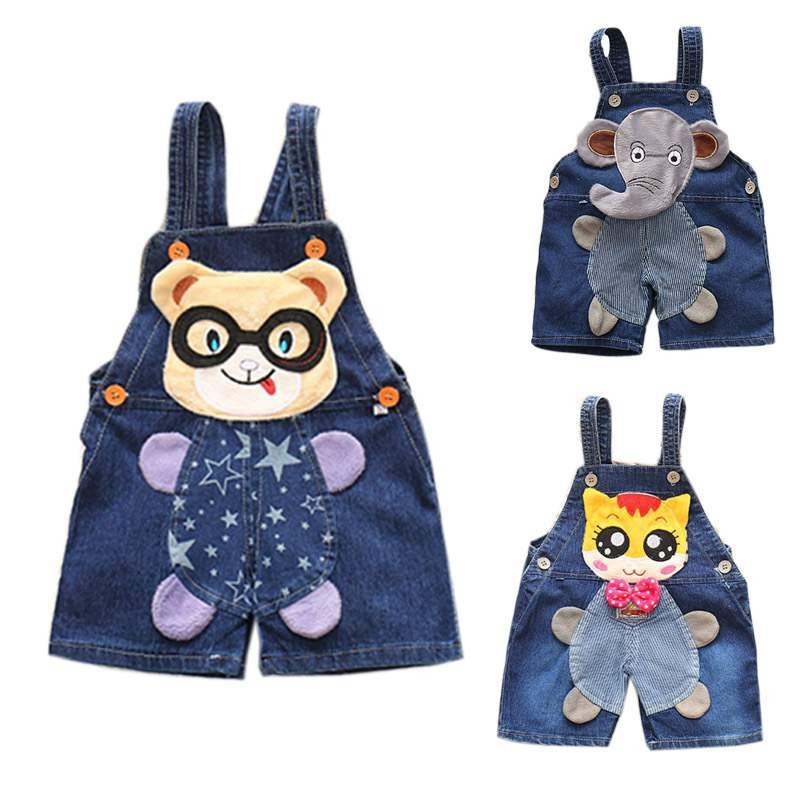 Overall Celana  Pendek Denim  Anak  Laki laki Perempuan  