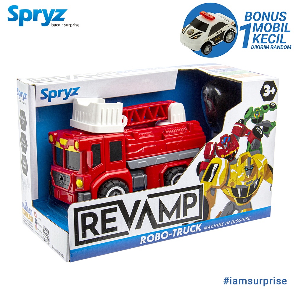 Spryz Revamp Robo Truck Red - Mainan Truk Robot Transformer DIY