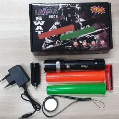 SENTER SWAT LAVELA 8008 lampu zoom 3.7Volt 18650