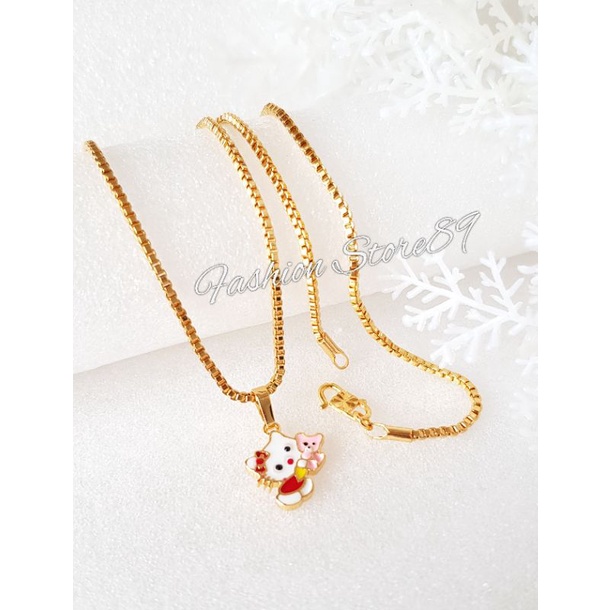 New Kalung Anak Kitten impor perhiasan yaxiya Lapis emas Kalung anak Kitty