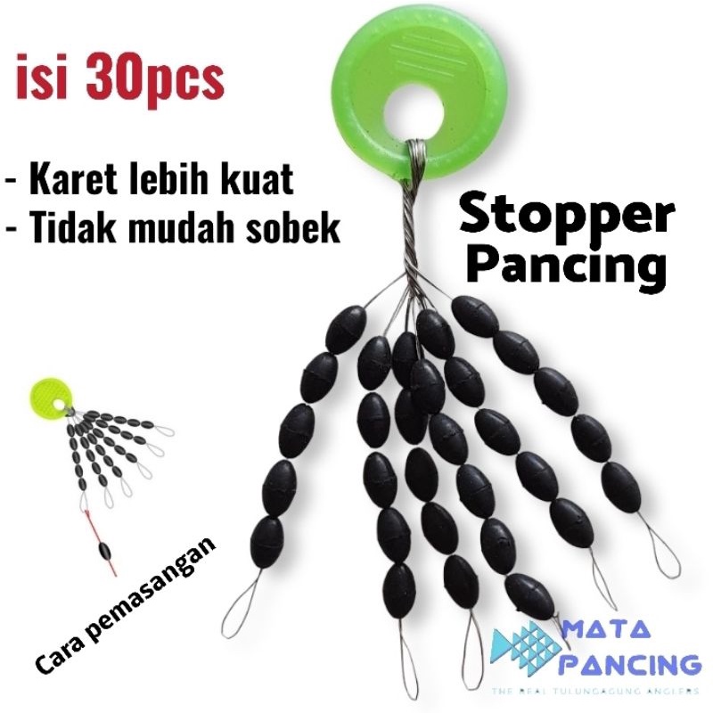 Stopper pancing untuk pembatas kail pancing dan pelampung di tengah senar stoper pancing