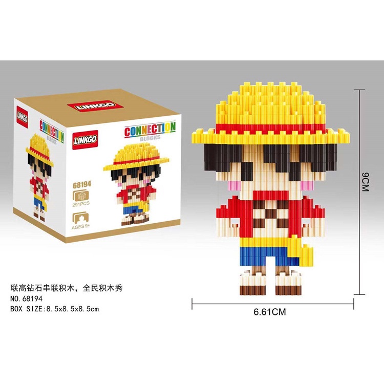 Mainan Balok Bangunan model Kartun One piece Untuk Hadiah Anak