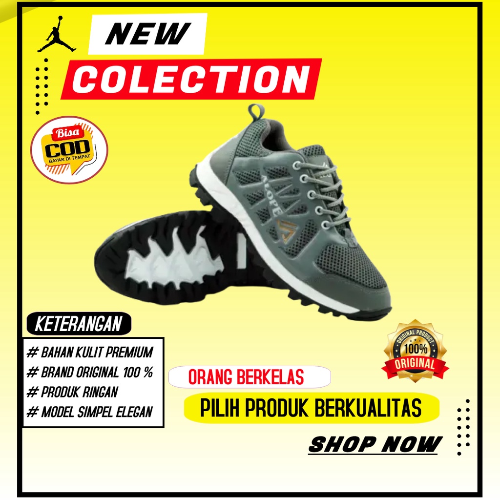 Spatu Sneakers Sport Joging Sneker Sepatu Hiking Peria Pria Dewasa Kekinian Keren Fashion Cowok Laki