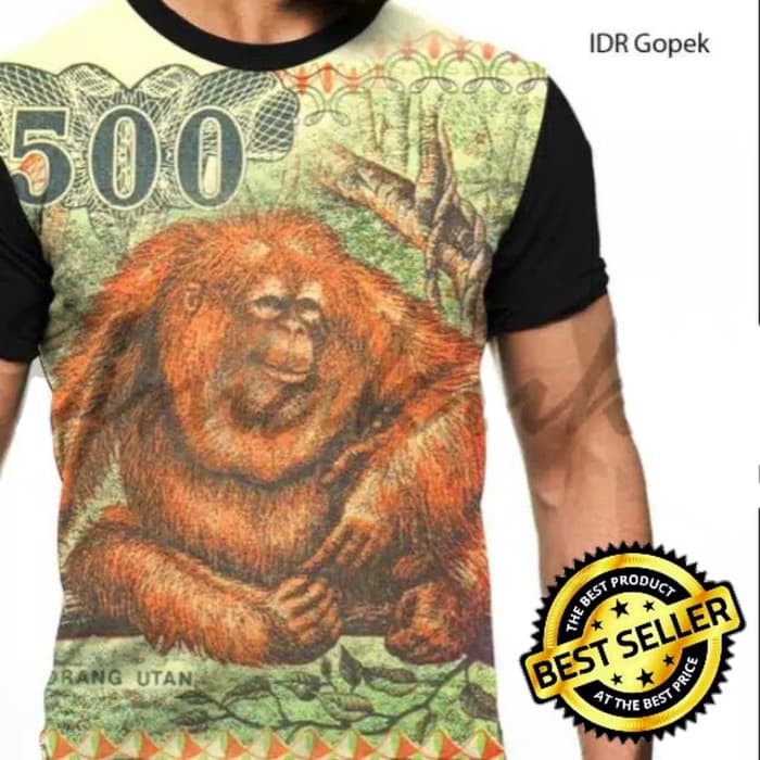 Kaos Baju Gambar Uang Duit Lima Ratus Gopek 500 Jadul Printing