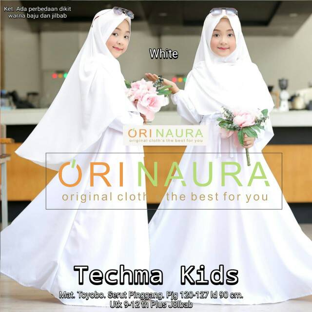Setelan baju muslim anak warna putih polos  Muslim  gamis 