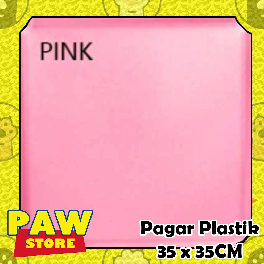 Kandang Pagar / Pagar besi DIY - untuk Hewan Anabul - Anjing kucing kelinci kura marmut hamster-Pagar Pink Plastik