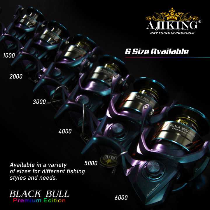 AJIKING REEL BLACK BULL PREMIUM EDITION UNIQUE COLOUR