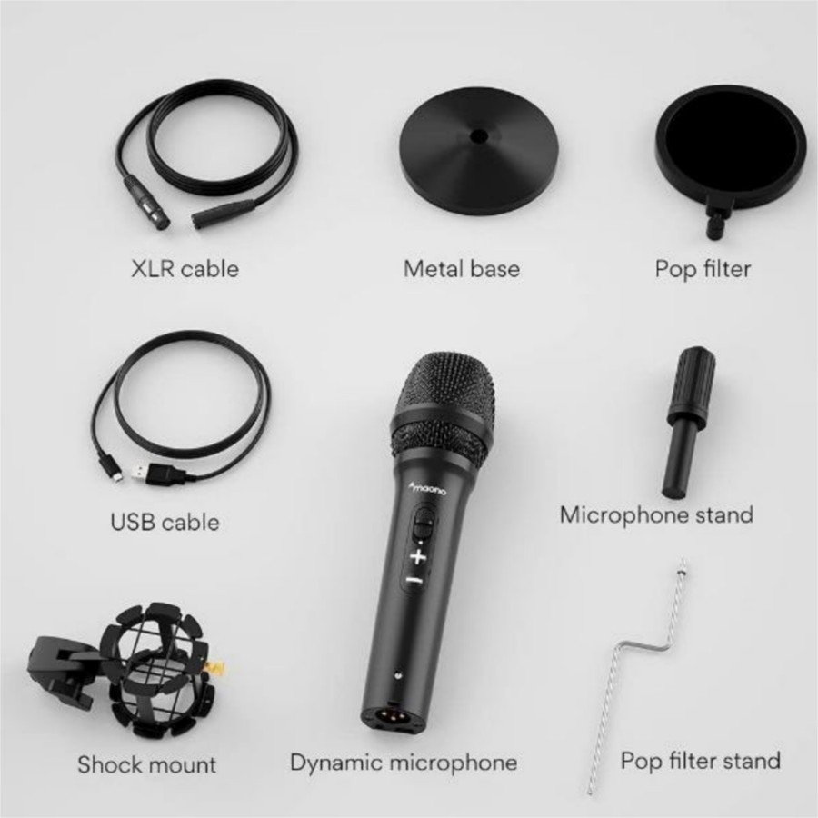 Maono AU HD300T USB dan XLR Combo Mic dynamic