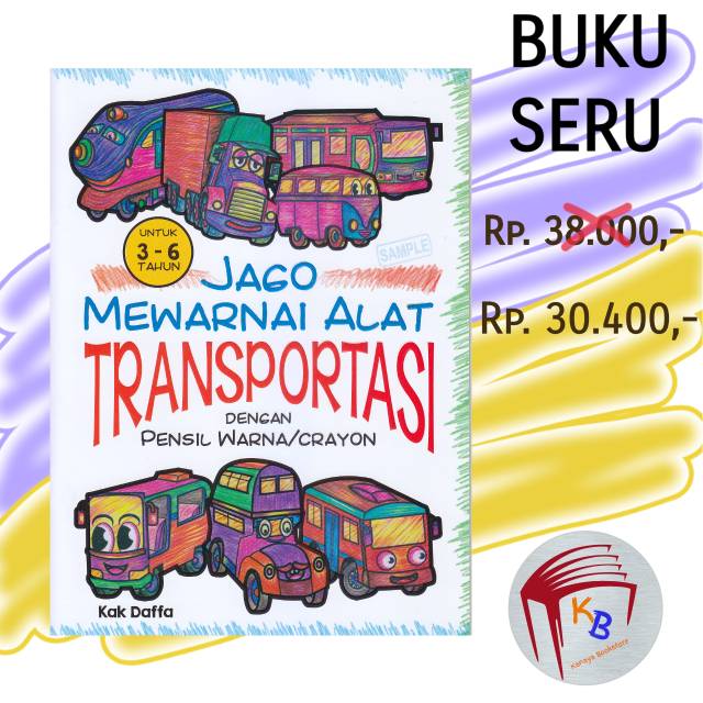 Jago Mewarnai Alat Transportasi dengan Pensil Warna atau Crayon/ Kak Daffa/ buku  mewarnai anak