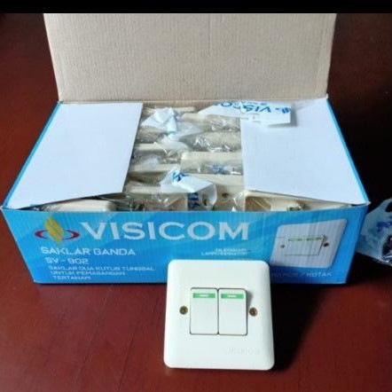 Saklar Seri Double IB Tanam Radium Fosfor Visicom VS-902