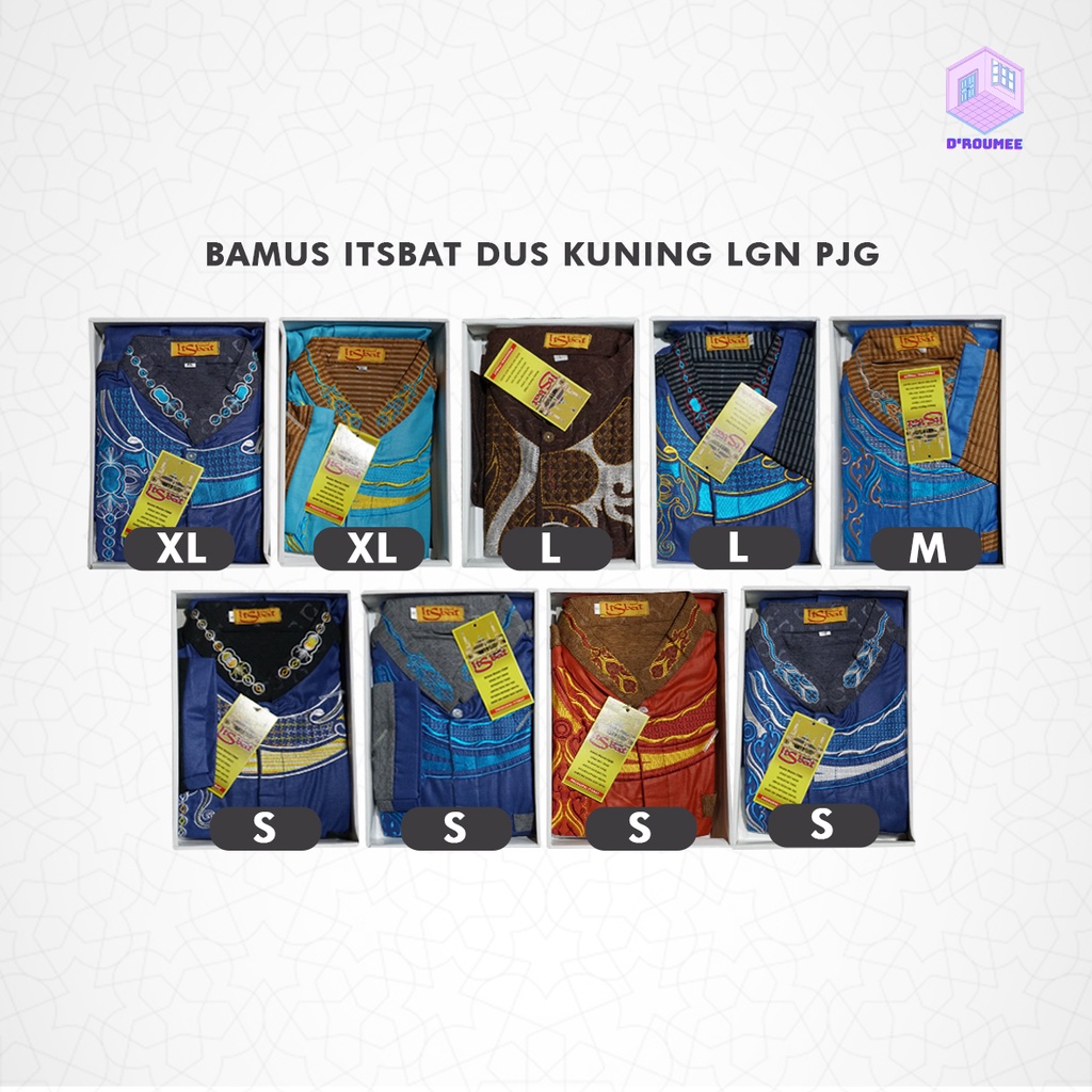 Grosir 10pcs Baju Muslim Baju Koko Pria Dewasa Itsbat Dus Kuning