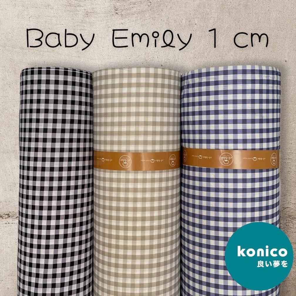 Konico Sprei Kain Katun Meteran Motif Minimalis Kotak Baby Emily Star Esra Catra