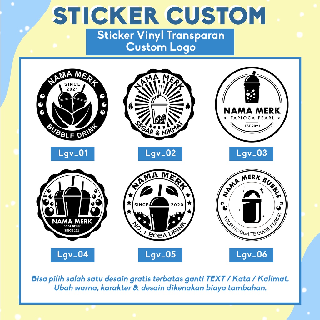 

CETAK STIKER VINYL TRANSPARAN PERLEMBAR NON-CUTTING / STICKER LABEL TAHAN AIR CUSTOM BEBAS DESIGN LOGO A3