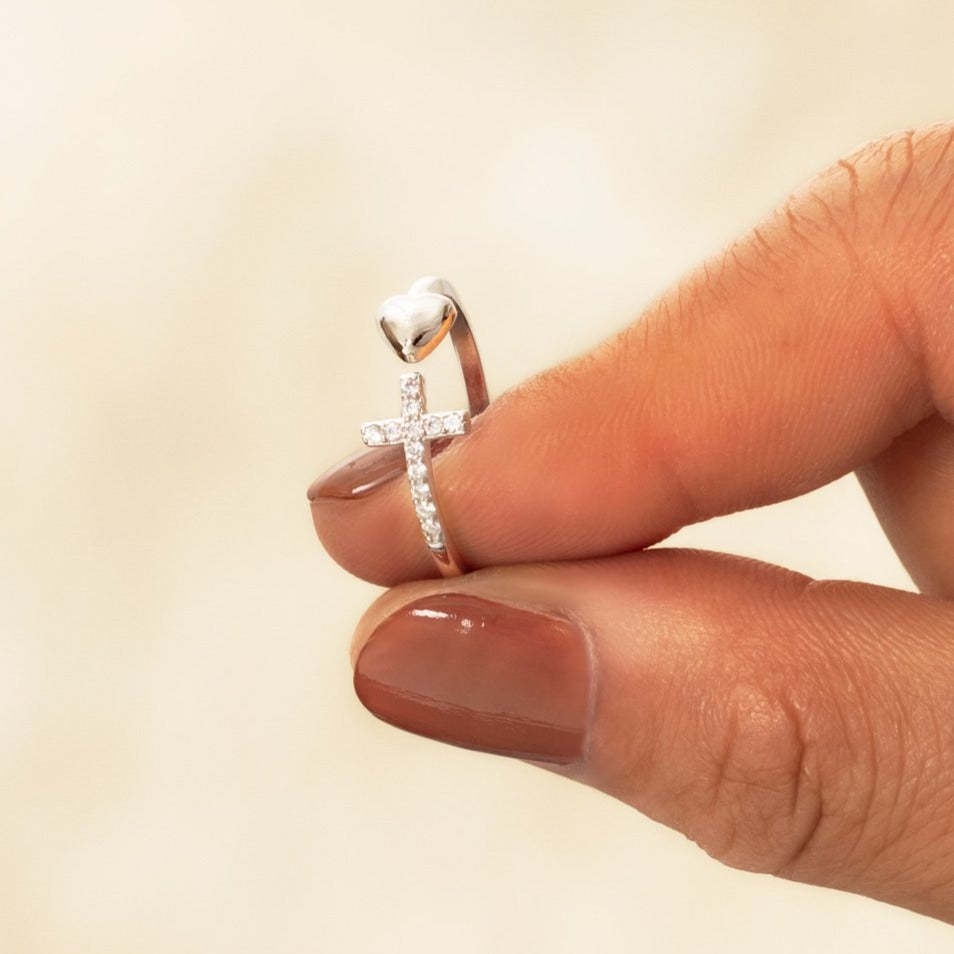 Cincin Model Terbuka Desain Silang Hias zircon Gaya Simplemewah Untuk Wanita