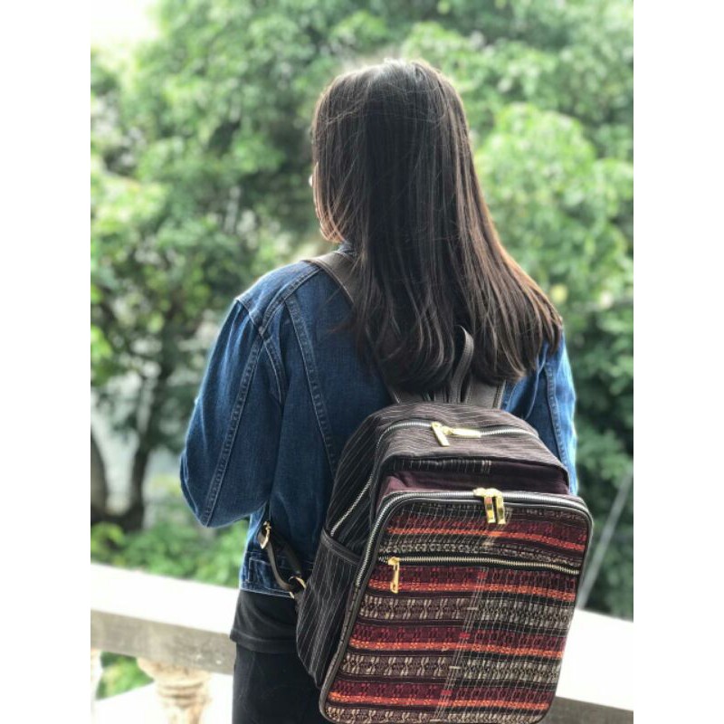 Tas Ransel Etnik Tenun Ulos Batak 27*13*32