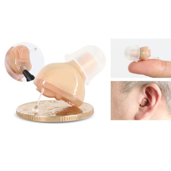 ✨COD✨ Alat Bantu Dengar Telinga Amplifier Super Mini CIC Hearing aid - Kiri