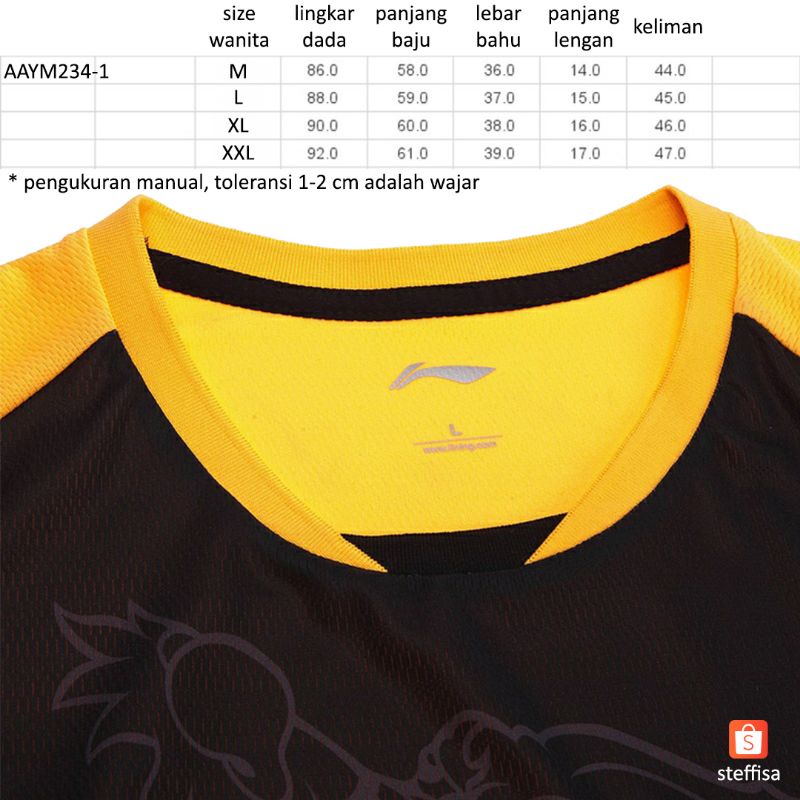 KAOS OLAHRAGA WANITA | kaus atasan baju training ping pong badminton bulu tangkis timnas Lining Li Ning versi fans original impor ladies cewek perempuan cepat kering ready stok AAYM234-1 naga