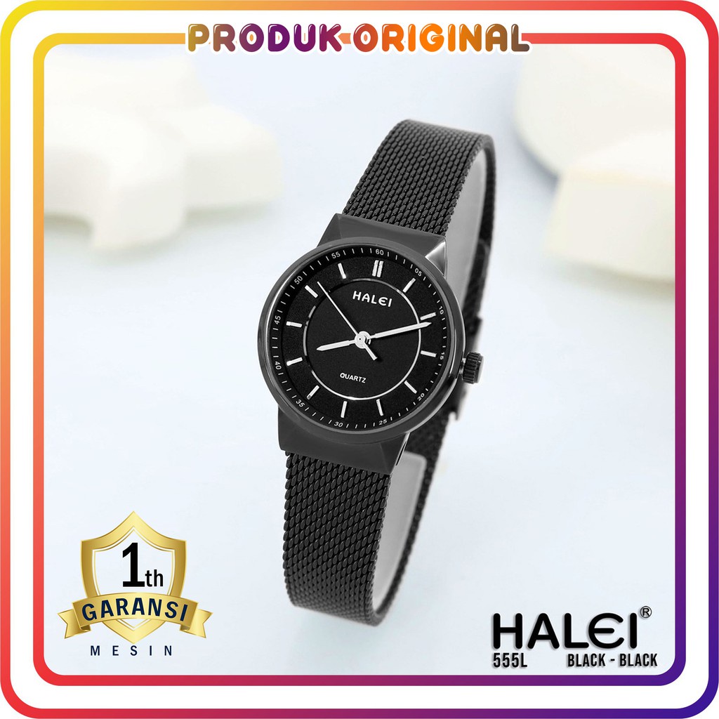 COD JAM TANGAN WANITA HALEI ORIGINAL 555 RANTAI PASIR WATER RESISTANT STAINLES STEEL