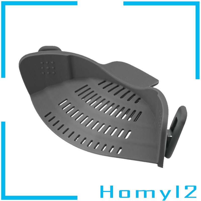 [HOMYL2] Snap Strain Strainer Clip On Silicone Colander Fits all Pots and Bowls Green