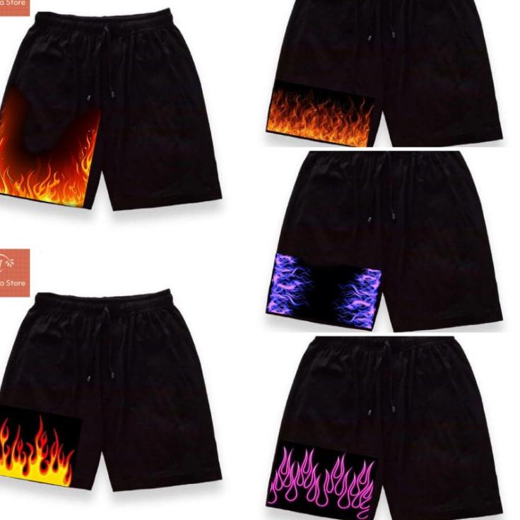 ✅Viral Banget❤ BEST SELLER!! - CELANA PENDEK KOLOR TREND PRIA LAKI LAKI WANITA DEWASA ANAK FIRE FLAM