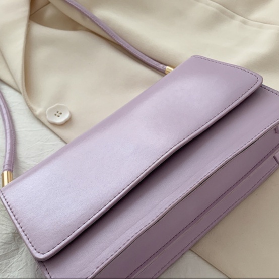 Tas Selempang Wanita Tas Bahu High Quality PU Flip Warna Solid Wanita Tas Persegi Kecil Tas Bahu Wanita Import Fashion Aksesoris Shoulder Bag