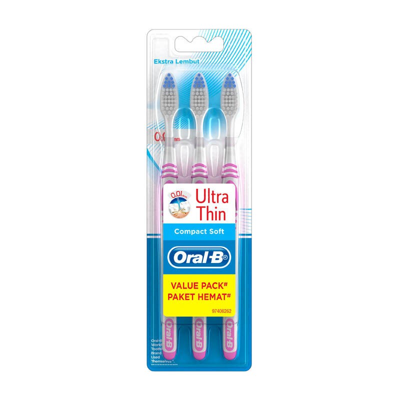 Jual ORAL-B Sikat Gigi Ultra Thin Extra Soft isi 3 Oral B | Shopee ...