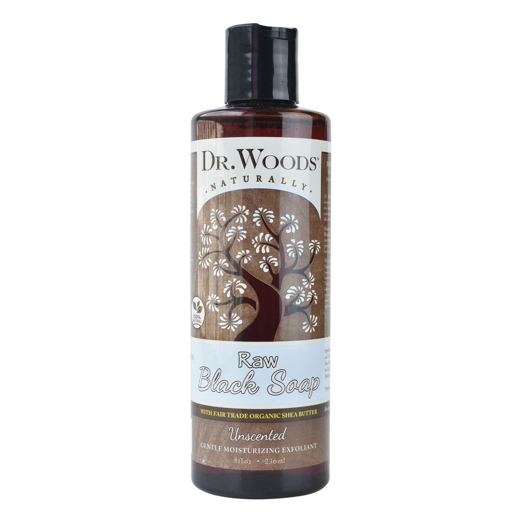 Dr Woods Naturally Raw Black Soap With Fair Trade Shea Butter 236 Ml