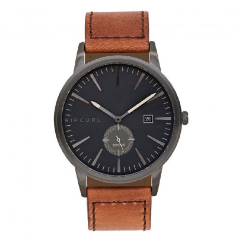 Jam tangan Ripcurl vision gun metal leather  brown