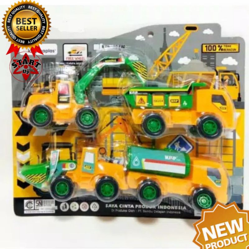 Mainan Anak Truck Kontruksi KGP-70 isi 4 / Construction Car Dam Truck
