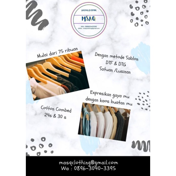 sablon baju ,sweater,jaket satuan/lusinan