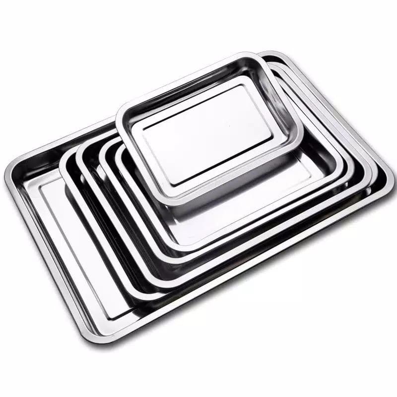 PROMO NAMPAN STAINLESS 40CM X 30CM / BAKI STAINLESS STELL / baking tray / nampan persegi buat gorengan