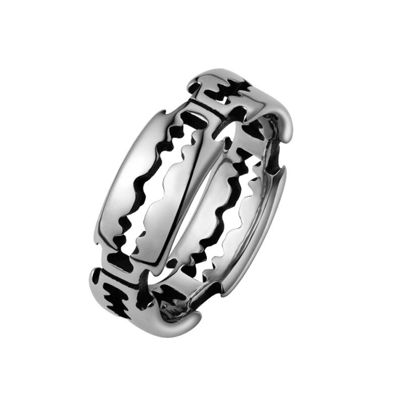 Charm Stainless Steel Hip Hop Bladed Ring Fashion Punk Rock Warna Perak Cincin Pasangan Kekasih Rings Untuk Pria Dan Wanita Ring