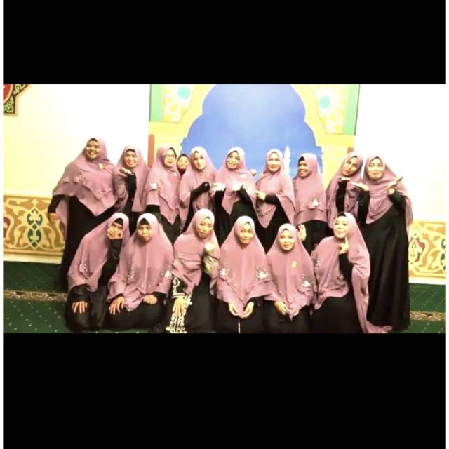 Gamis seragam pengajian ibu pkk polosan atau motif bunga