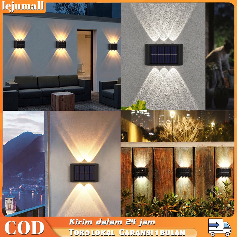 Ramadan 2pcs Lampu Dinding Outdoor 6-Led Waterproof Solar Powered Wall Lamp For Garden / Outdoor Decoration