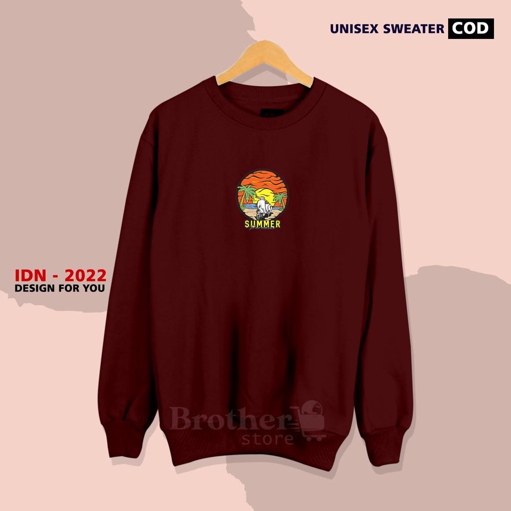 Brother Store - Sweater crewneck pria wanita - paradise vespa