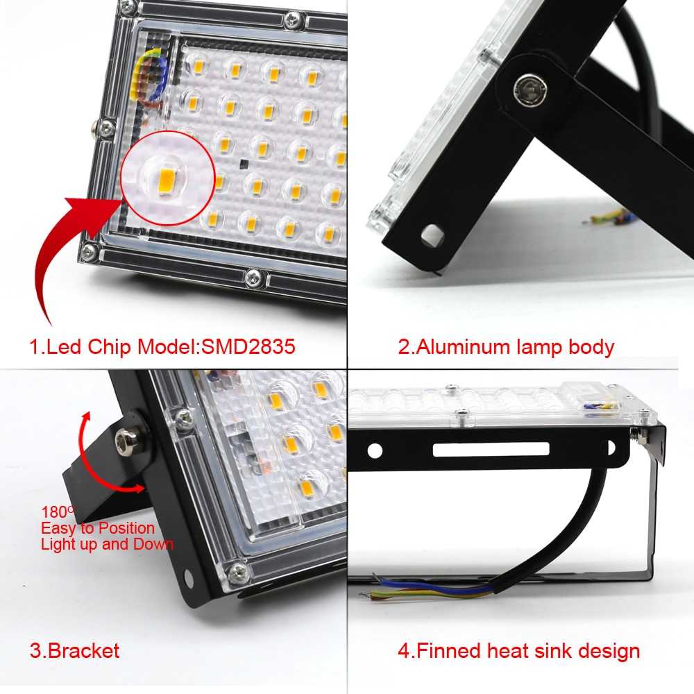 Lampu Sorot Flood Light 4500 Lumens 50W Cool White / Lampu LED Sorot Tembak Outdoor Lapangan Super Terang / Lampu Sorot 20Watt Tembak LED / Tembak LED Slim 50Watt / Lampu Sorot Putih Floodlight Rumah Taman Halaman Anti Air / Rgb Lampu Tembak LED Murah Ori