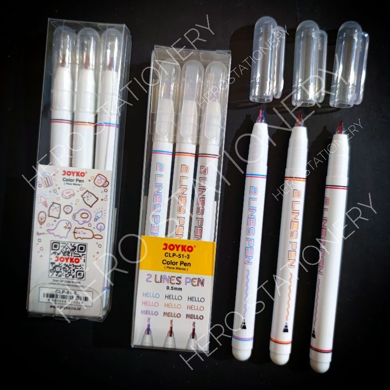 

Color pen pena warna joyko 2 lines pen 0.5 mm set CLP-51-3