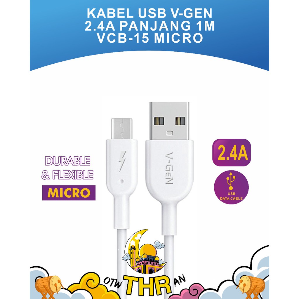 KABEL USB V-GEN 2.4A 1M VCB-15 MICRO